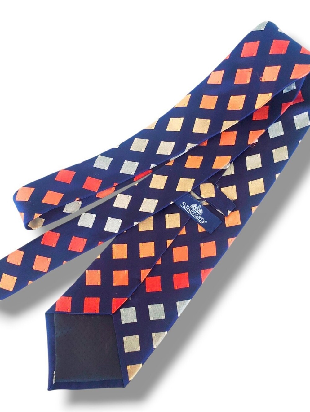Stafford blue orange, red, and silver diamond Rainbow Formal Tie